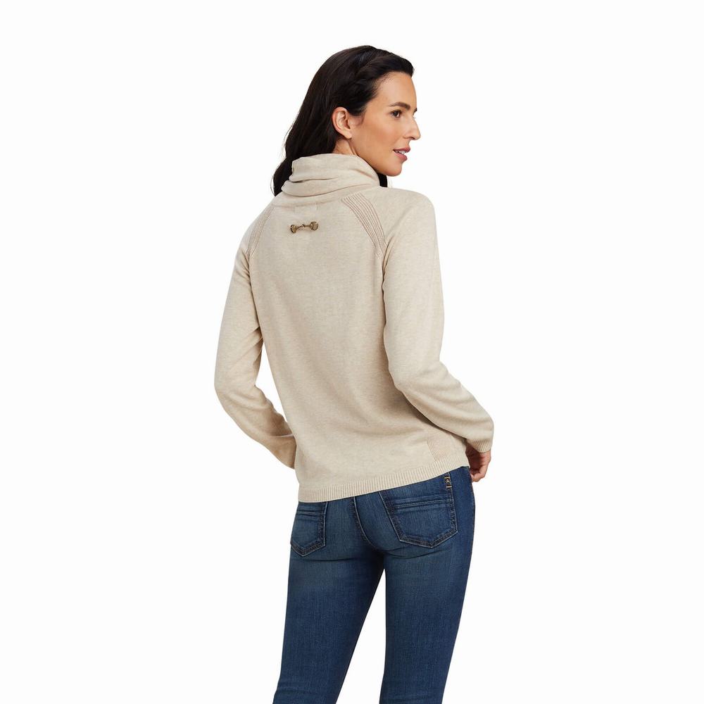 Beige Ariat Lexi Women's Sweaters | ZPWH81962