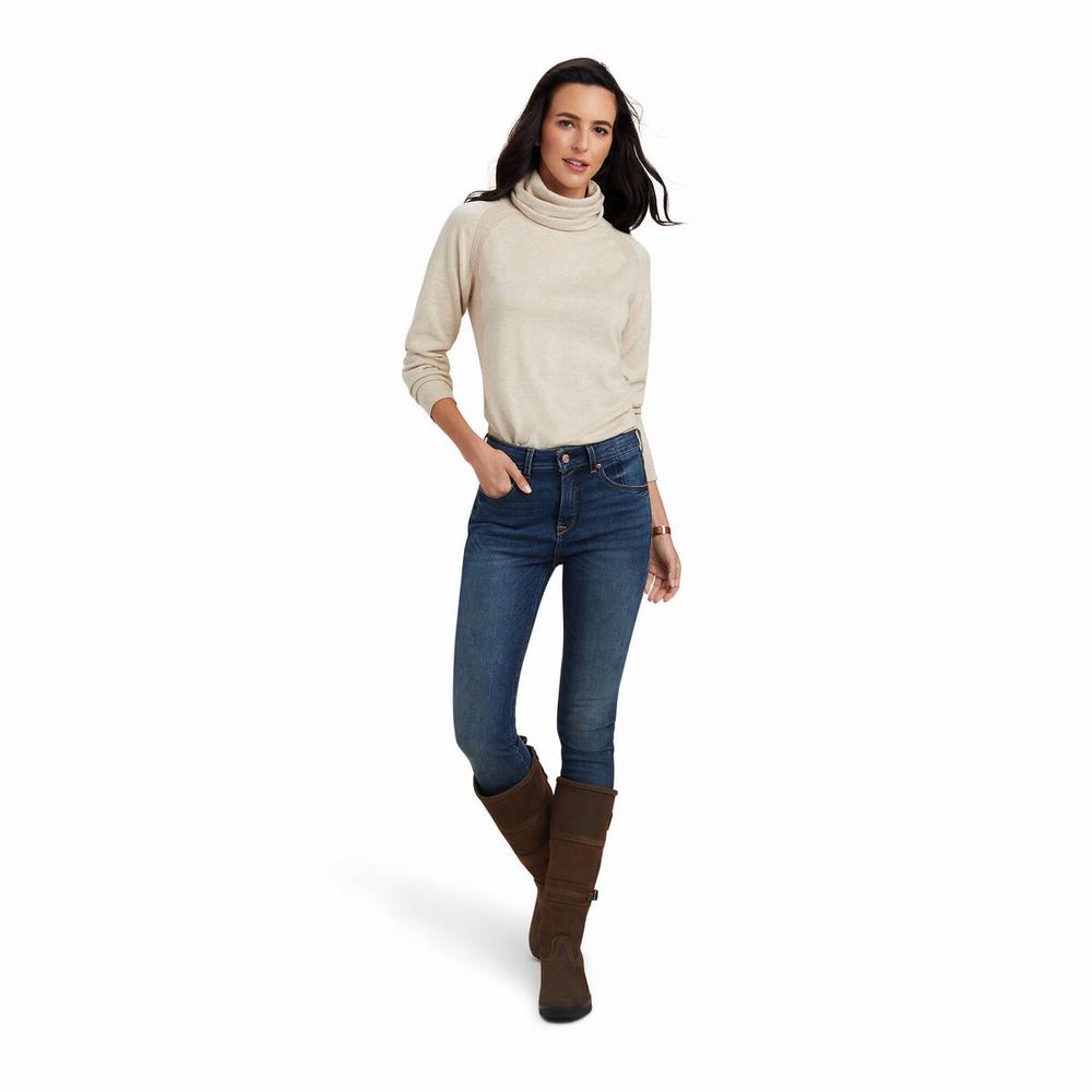 Beige Ariat Lexi Women's Sweaters | ZPWH81962