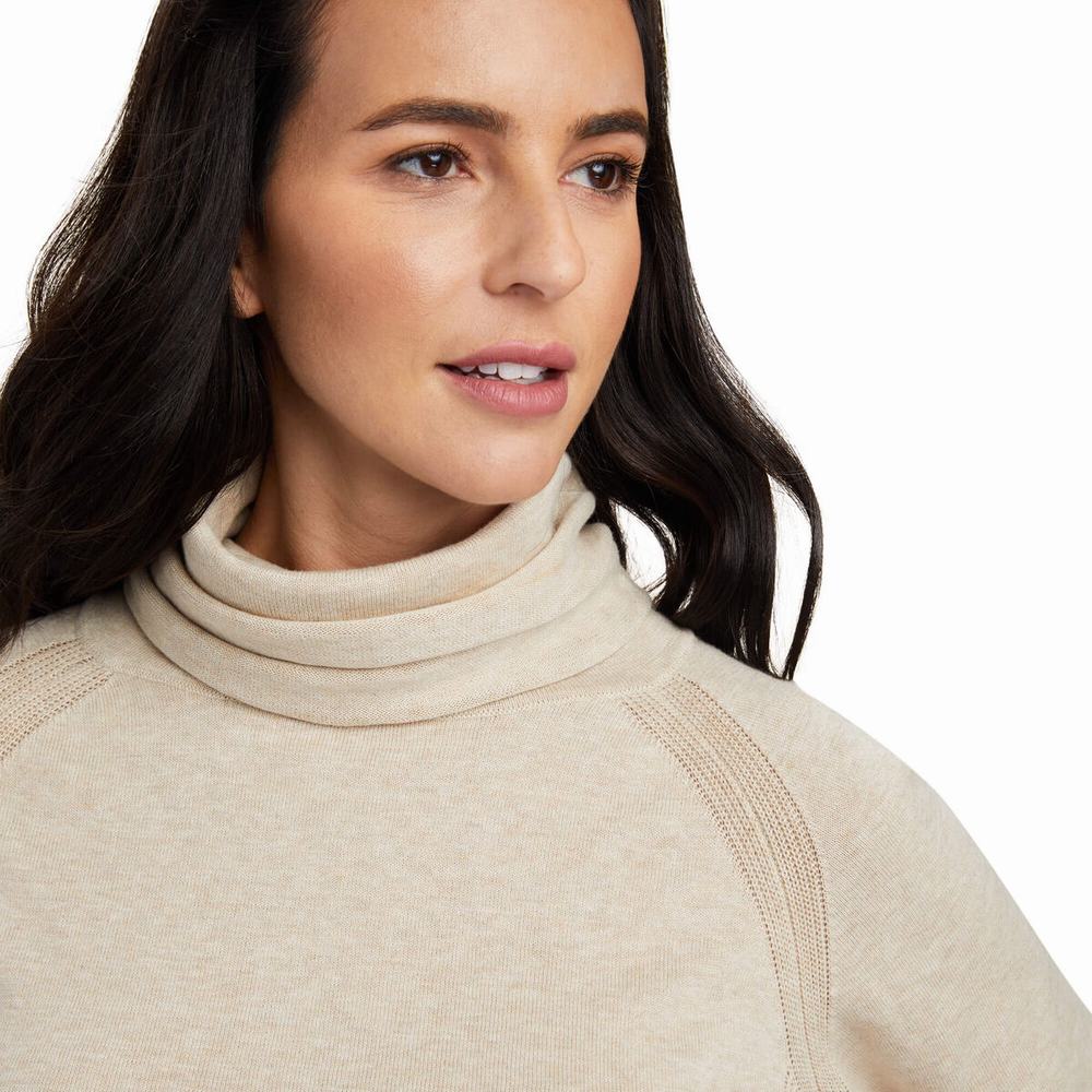 Beige Ariat Lexi Women's Sweaters | ZPWH81962