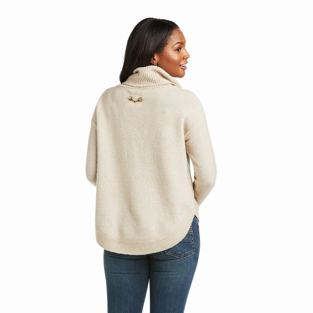 Beige Ariat Montara Women's Sweaters | OUGX71509