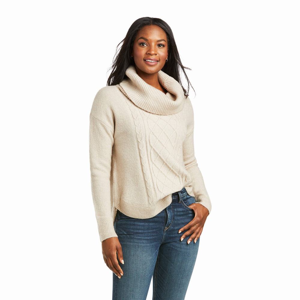 Beige Ariat Montara Women\'s Sweaters | OUGX71509