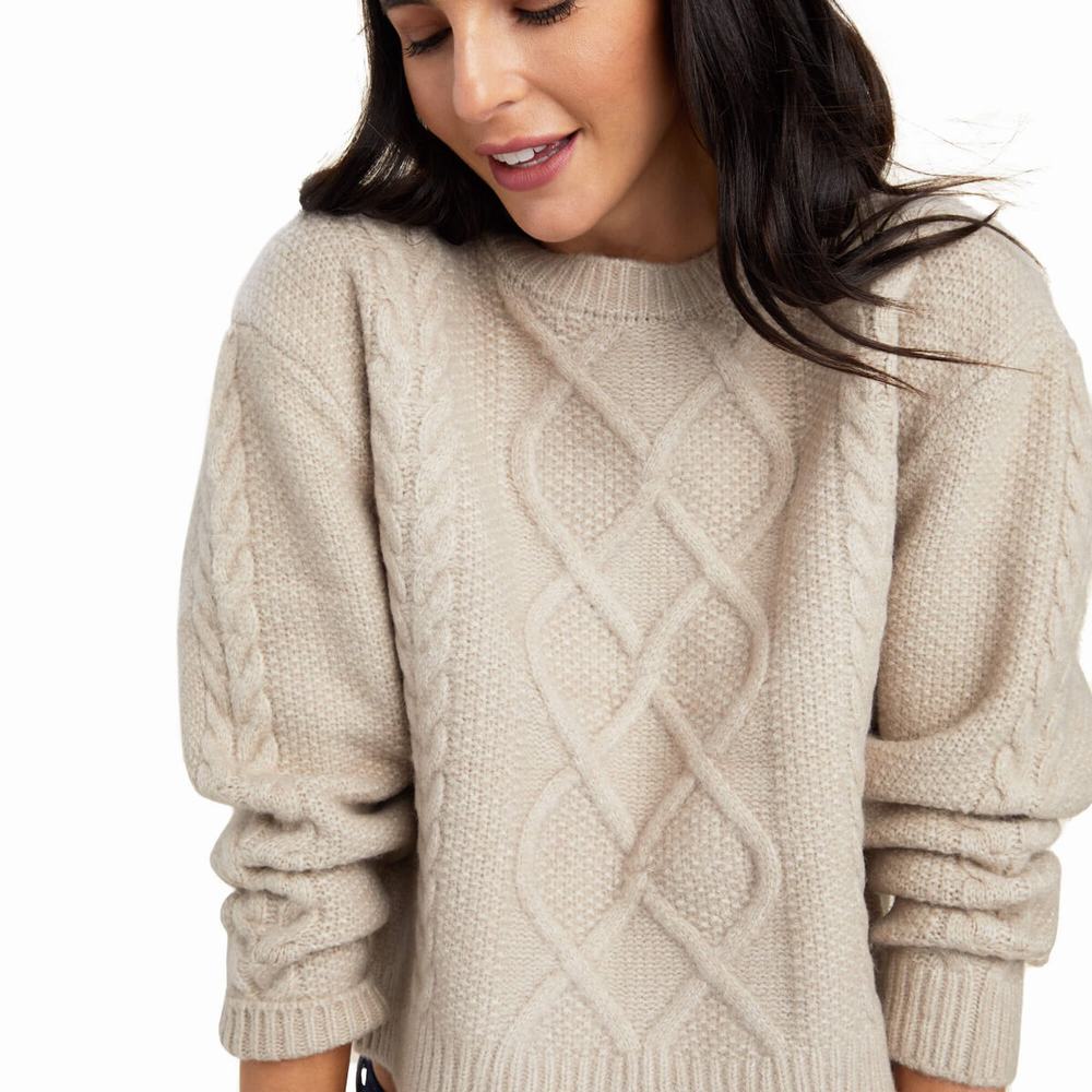 Beige Ariat Winter Quarter Women's Sweaters | XQAG37859