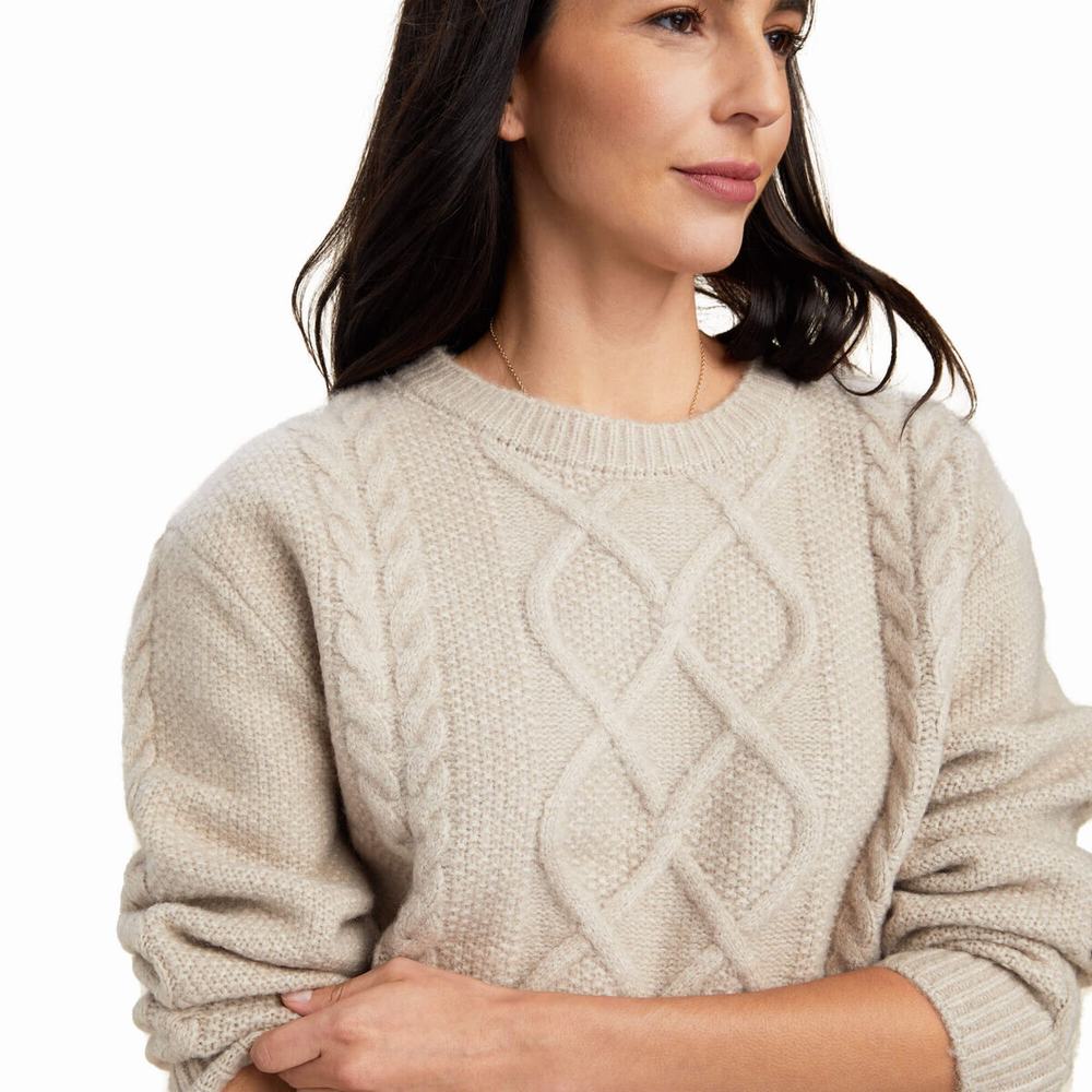 Beige Ariat Winter Quarter Women's Sweaters | XQAG37859