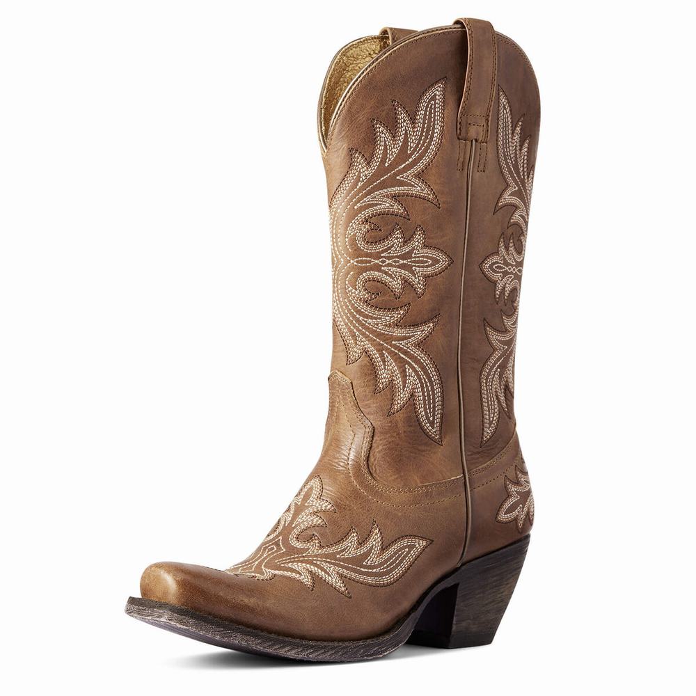 Beige Brown Ariat Circuit Rosewood Women\'s Western Boots | FGRO83547