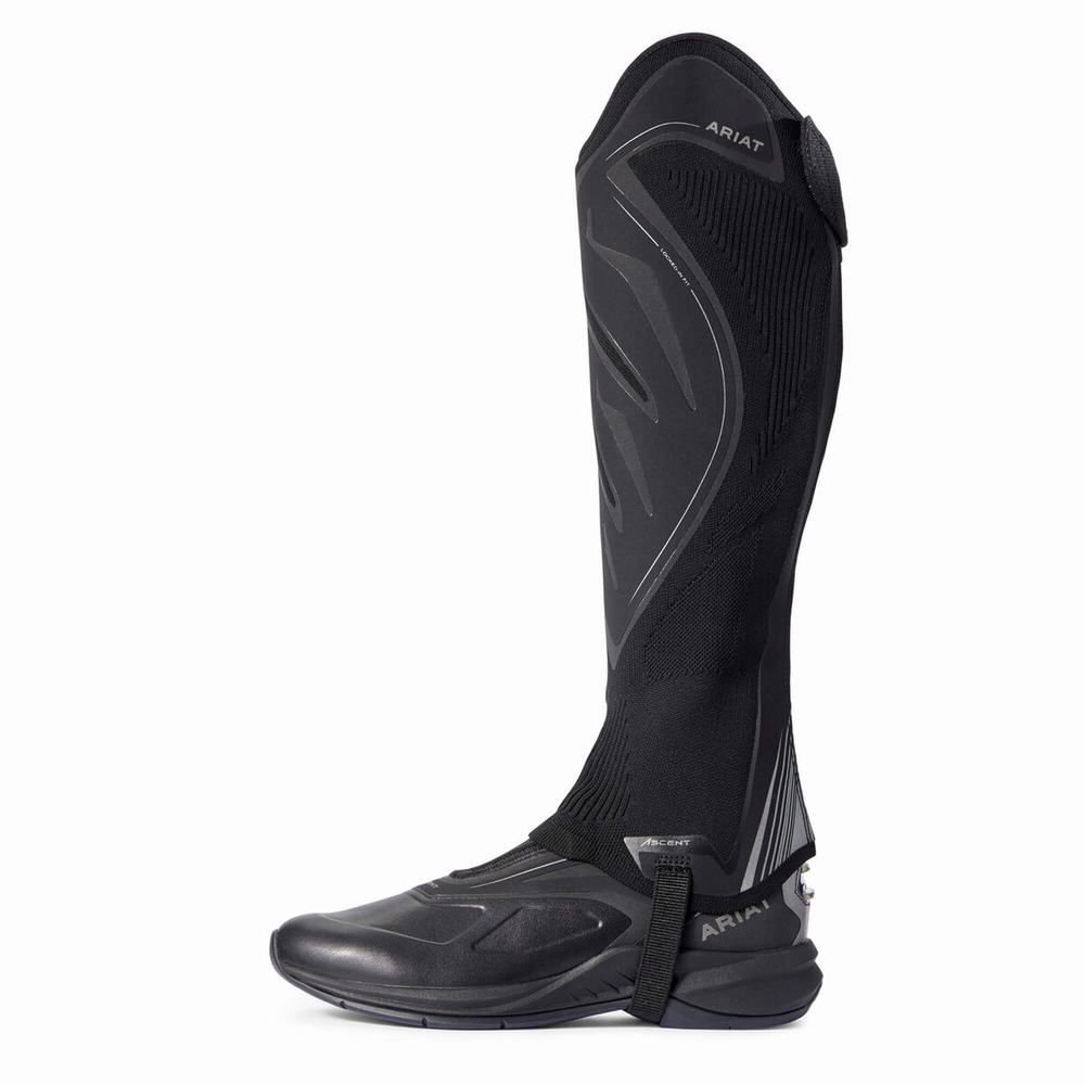 Black Ariat Ascent Half Chap Men's English Riding Boots | SVXW60598