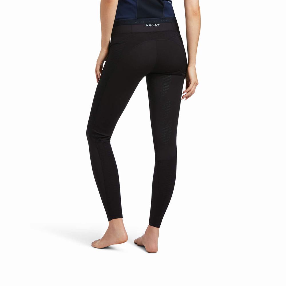 Black Ariat Ascent Half Grip Women's Pants | VAPL49682