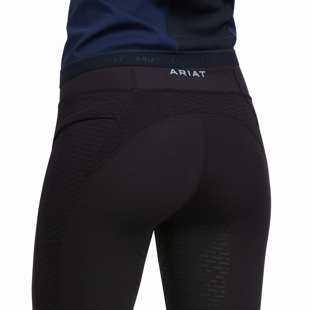 Black Ariat Ascent Half Grip Women's Pants | VAPL49682