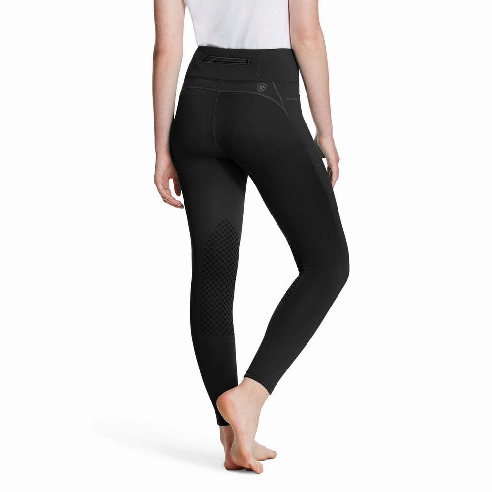 Black Ariat Attain Knee Patch Grip Women's Pants | BUSD36275