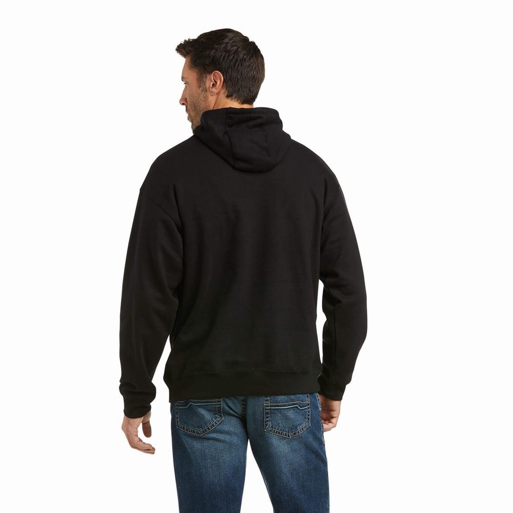 Black Ariat Basic Men's Hoodies | TPKZ53082