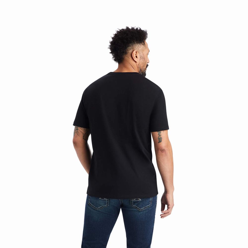 Black Ariat Blanket Skull Men's Polo Shirts | EGLJ68514