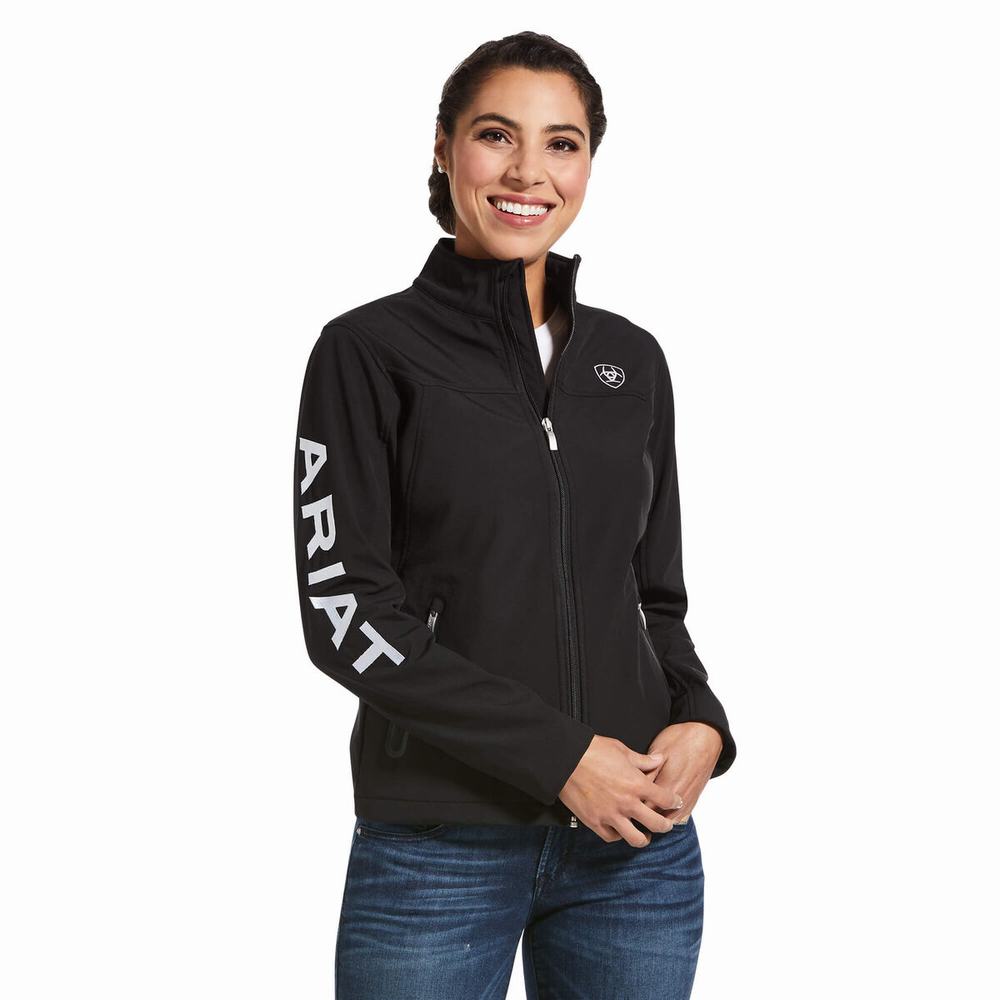 Black Ariat Classic Team USA/MEX Softshell Women\'s Jackets | NGPC70863