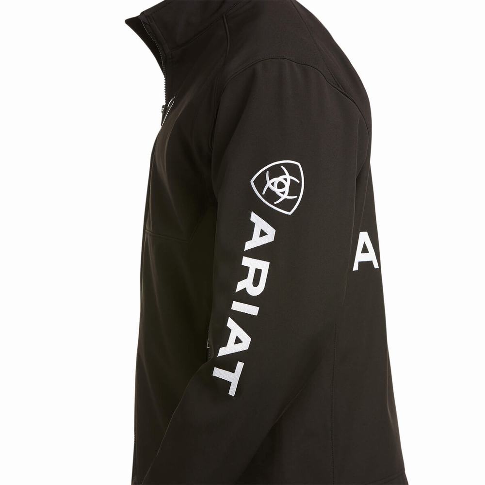 Black Ariat Compton Cowboys Logo 2.0 Softshell Men's Jackets | XQMH73451