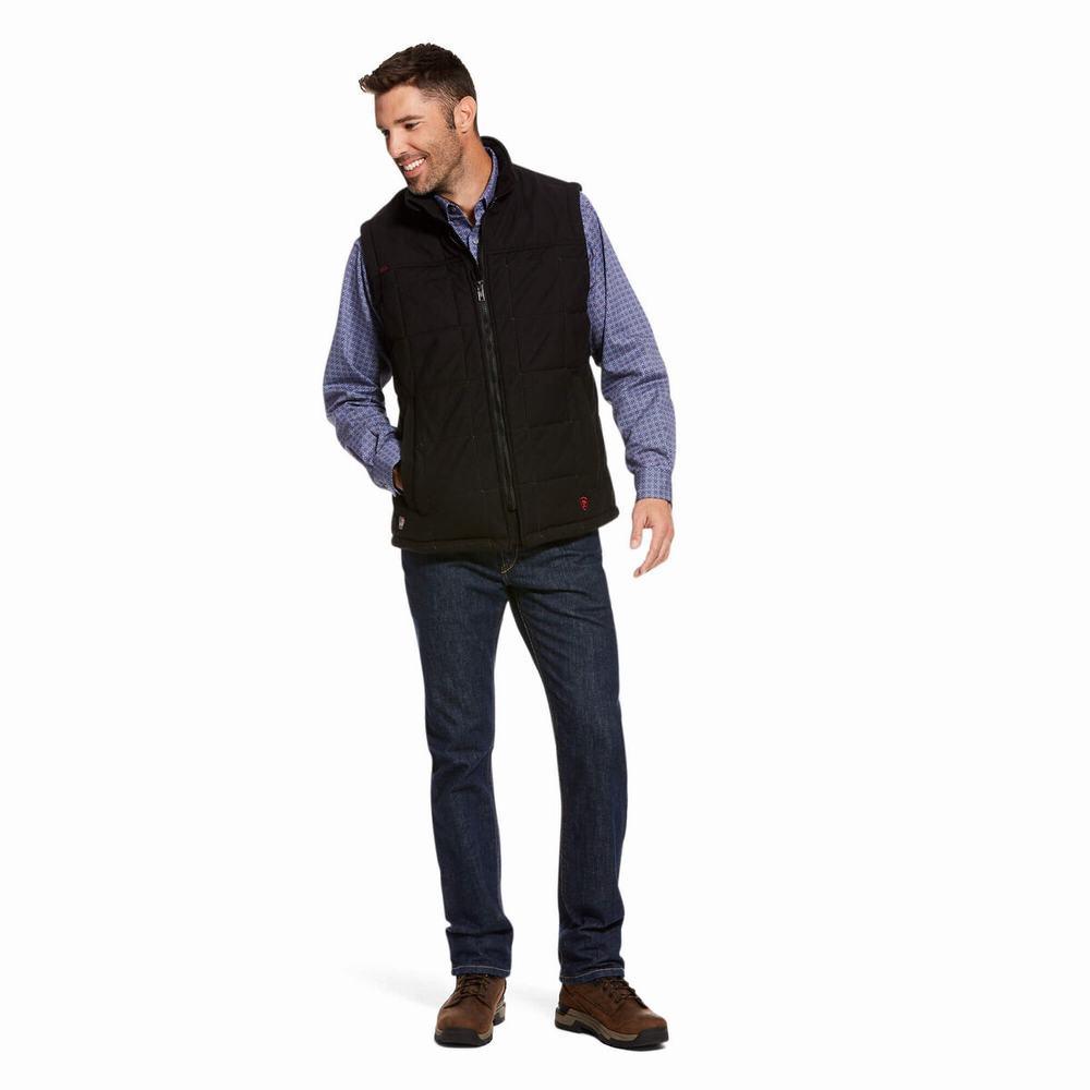 Black Ariat FR Crius Insulated Men's Jackets | CQNI46578