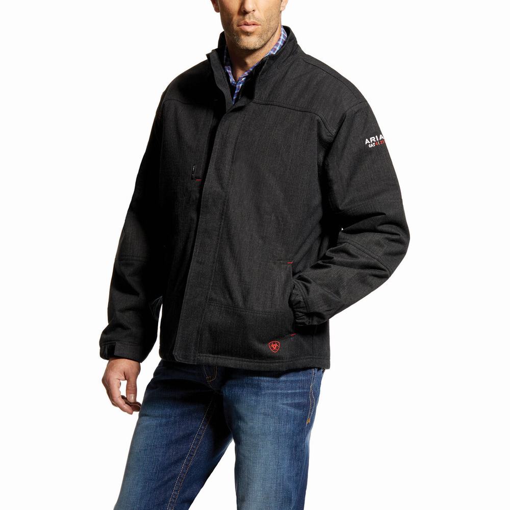 Black Ariat FR H2O Waterproof Insulated Men\'s Jackets | TMZE35016