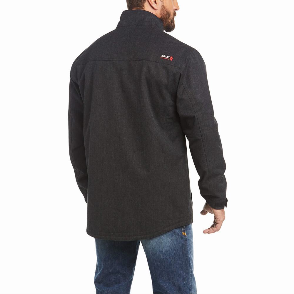 Black Ariat FR H2O Waterproof Men's Jackets | THWL50328