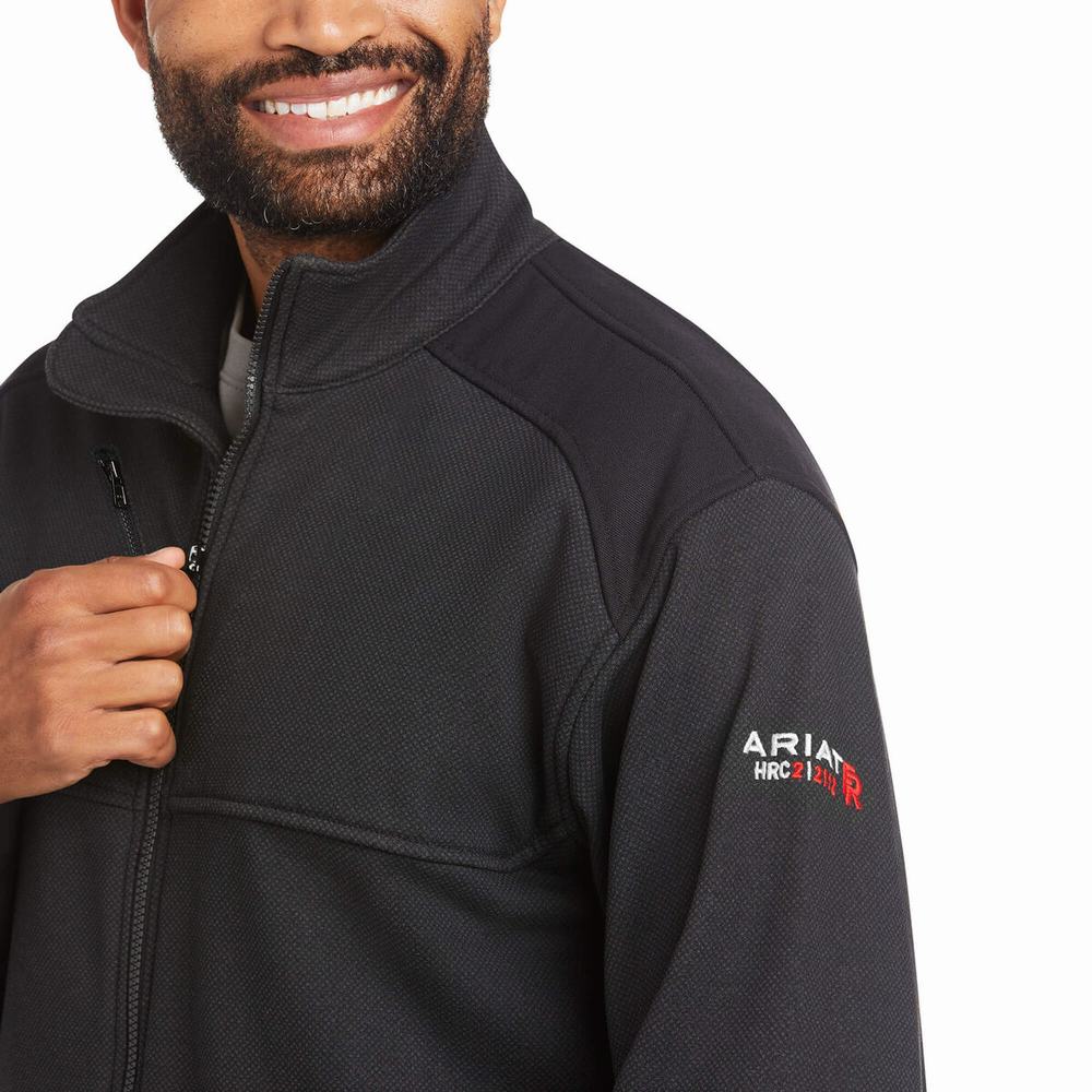 Black Ariat FR Polartec Platform Men's Jackets | DERF54279