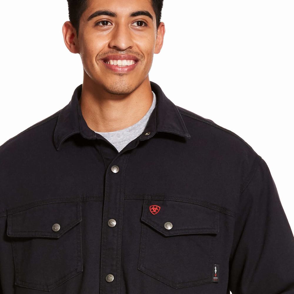 Black Ariat FR Rig Men's Jackets | LPOK96527