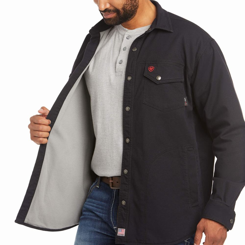 Black Ariat FR Rig Men's Jackets | LPOK96527