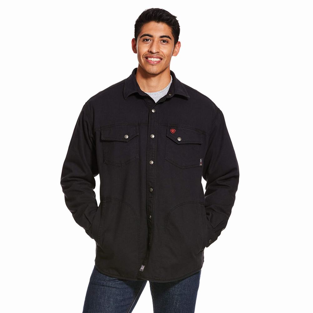 Black Ariat FR Rig Men\'s Jackets | LPOK96527