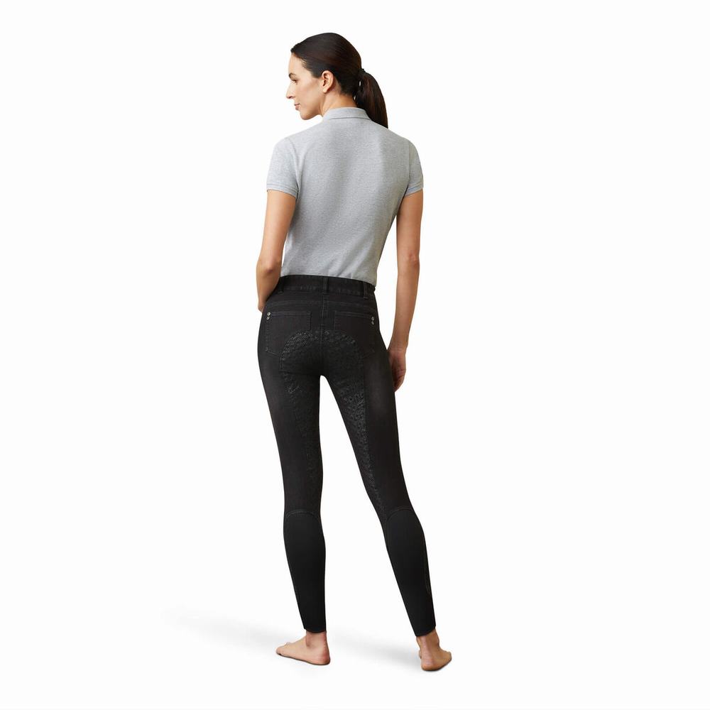 Black Ariat Halo B Full Seat Breech Women's Pants | XELA02896