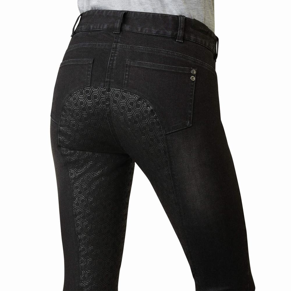 Black Ariat Halo B Full Seat Breech Women's Pants | XELA02896