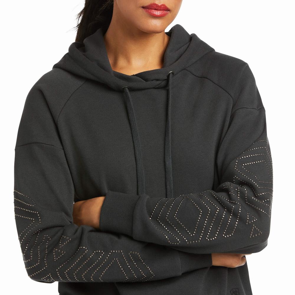 Black Ariat Hoedown Women's Hoodies | EPQC91045