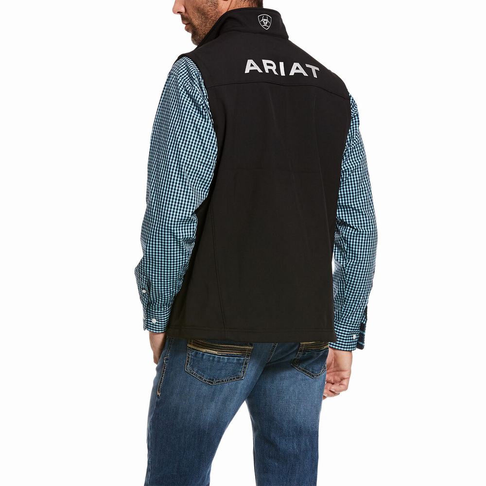 Black Ariat Logo 2.0 Softshell Men's Jackets | LQHV30251