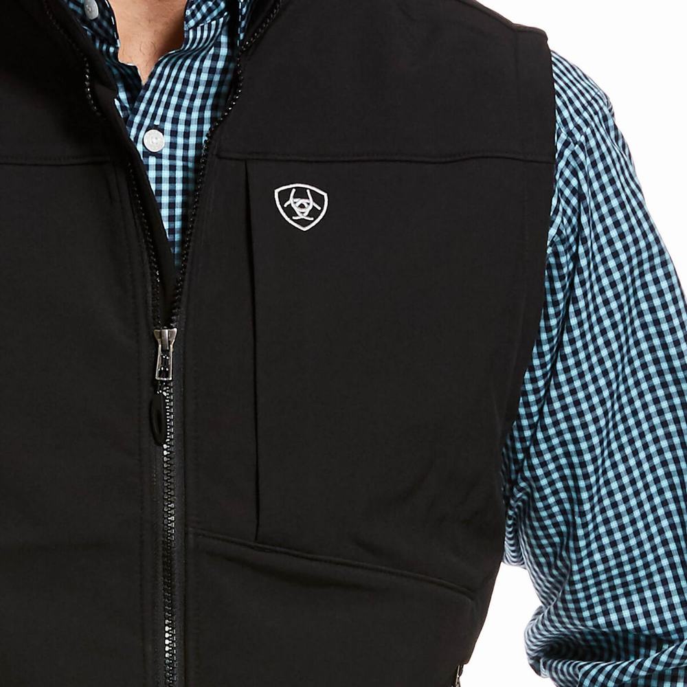 Black Ariat Logo 2.0 Softshell Men's Jackets | LQHV30251