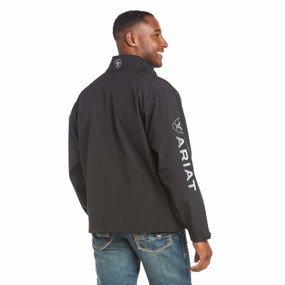 Black Ariat Logo 2.0 Softshell Men's Jackets | NUEW01239