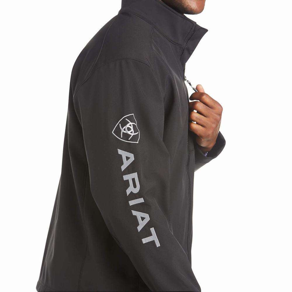 Black Ariat Logo 2.0 Softshell Men's Jackets | NUEW01239