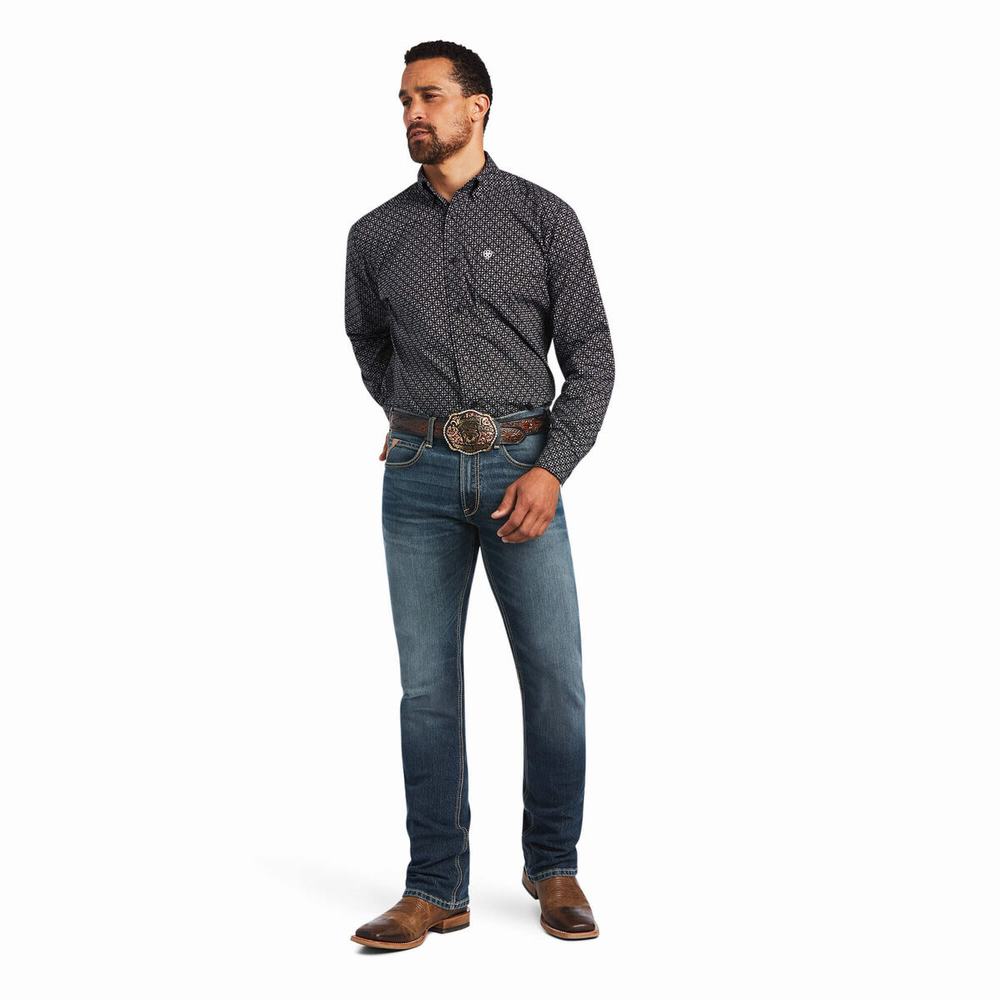 Black Ariat Max Classic Fit Men's Shirts | XCJP71528