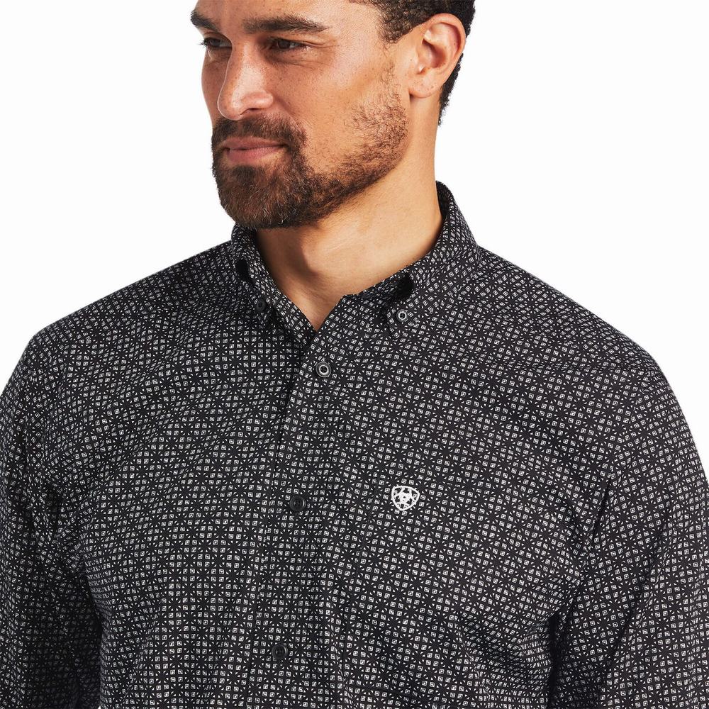 Black Ariat Max Classic Fit Men's Shirts | XCJP71528