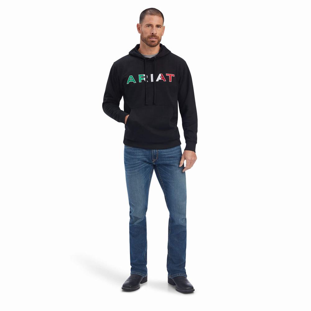 Black Ariat Mexico Men's Hoodies | ORGN23175