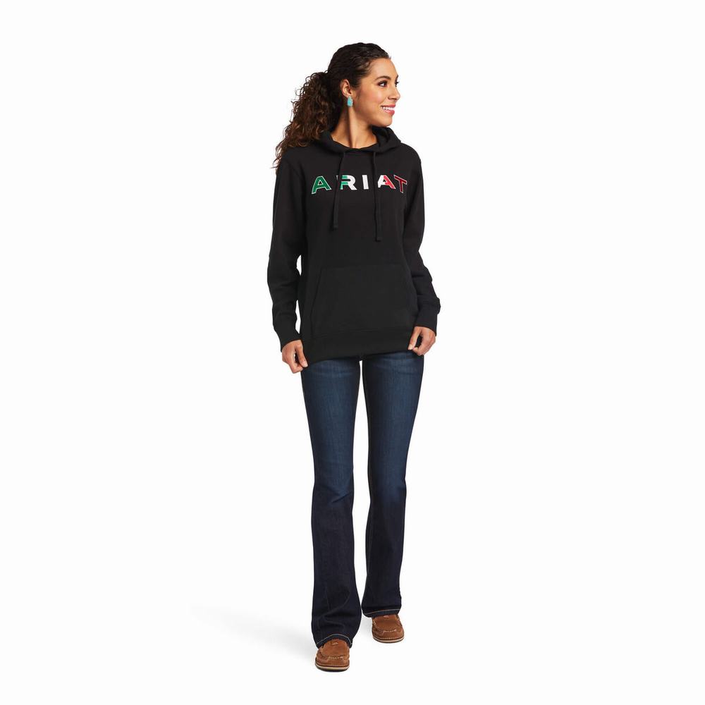 Black Ariat Mexico Women's Hoodies | GUTA40521