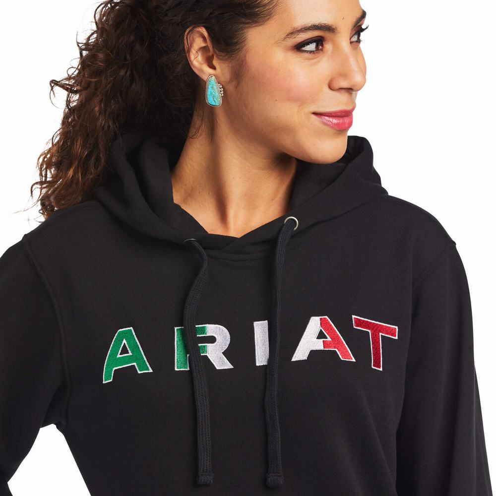 Black Ariat Mexico Women's Hoodies | GUTA40521