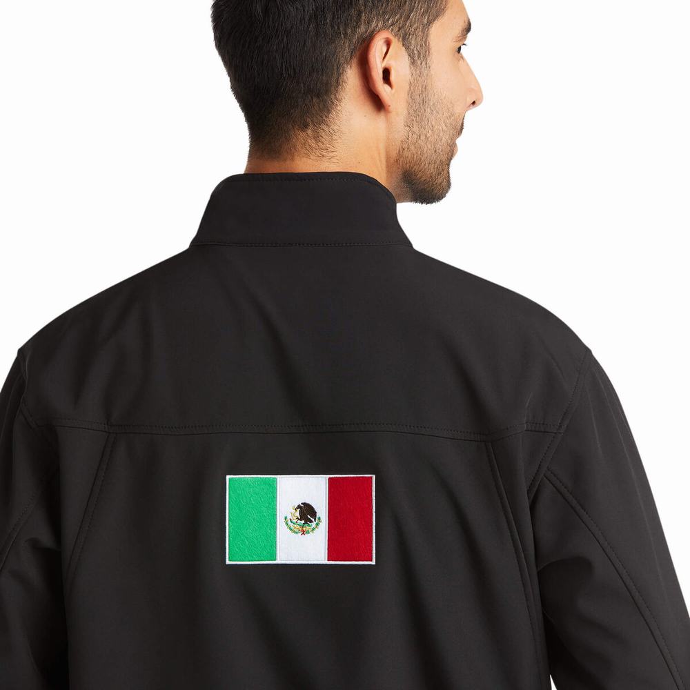 Black Ariat New Team Softshell MEXICO Men's English Riding | BNGX82659