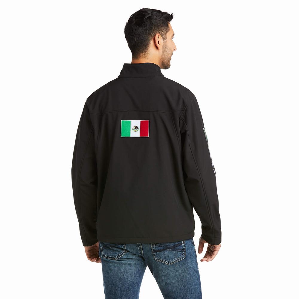 Black Ariat New Team Softshell MEXICO Men\'s English Riding | BNGX82659