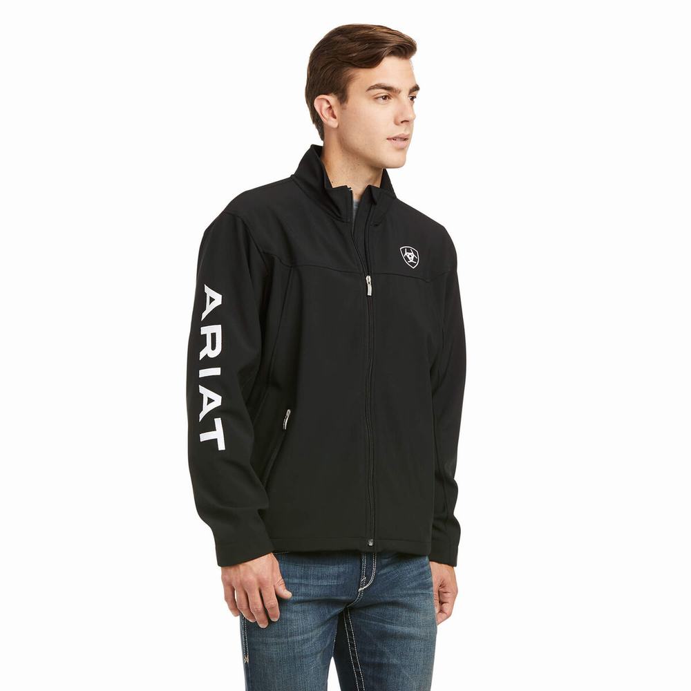 Black Ariat New Team Softshell Men\'s English Riding | KYVX68419