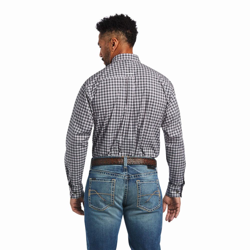 Black Ariat Pro Series Michael Stretch Classic Fit Men's Shirts | TWEK60159