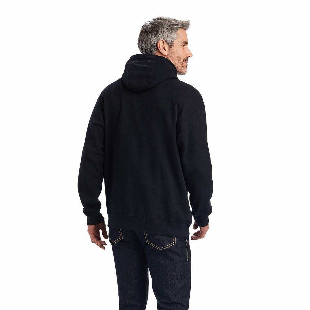 Black Ariat Protect & Serve Block Men's Hoodies | NTXE01246