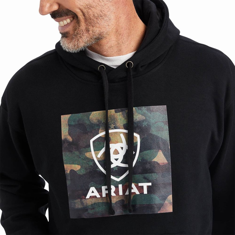 Black Ariat Protect & Serve Block Men's Hoodies | NTXE01246