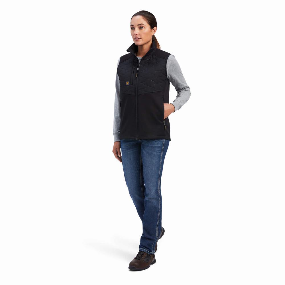 Black Ariat Rebar Cloud 9 Women's Vests | VBQN08941