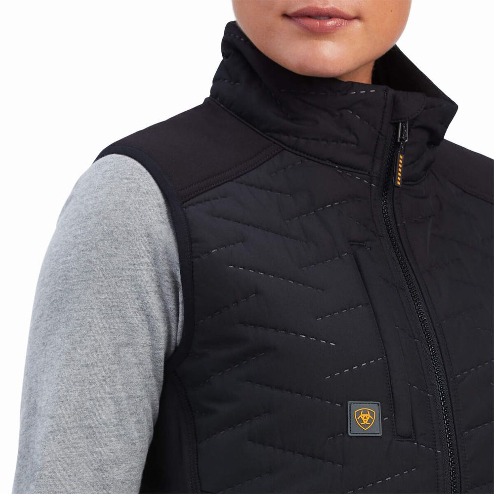 Black Ariat Rebar Cloud 9 Women's Vests | VBQN08941