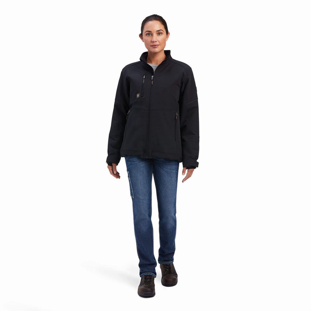 Black Ariat Rebar Dri-Tek DuraStretch Insulated Women's Jackets | TJIM84097