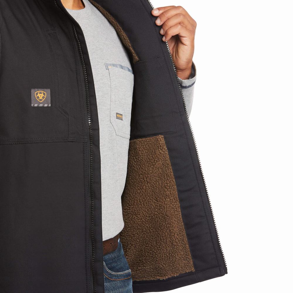 Black Ariat Rebar DuraCanvas Men's Jackets | LJFH74130