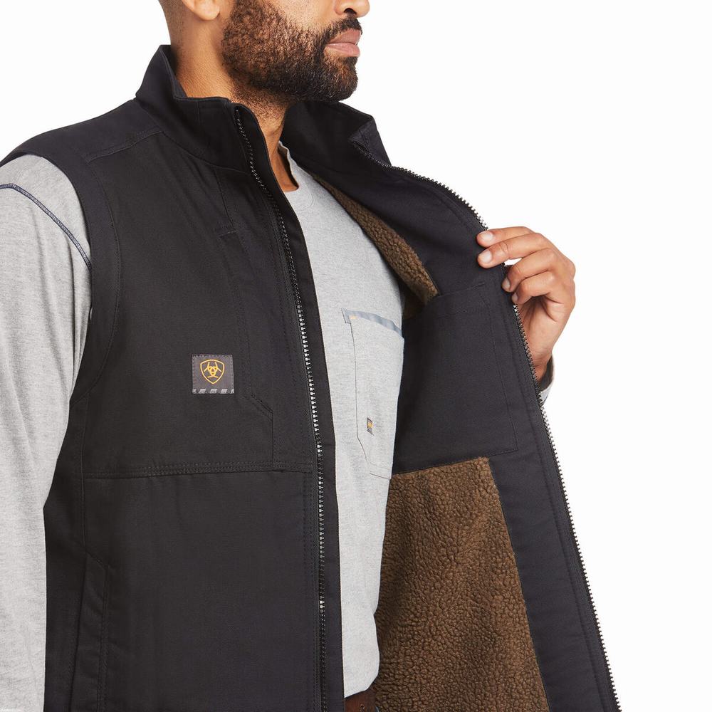 Black Ariat Rebar DuraCanvas Men's Jackets | LJFH74130