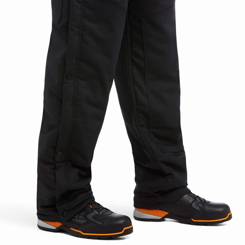 Black Ariat Rebar DuraCanvas Stretch Insulated Men's Pants | ESLK14762