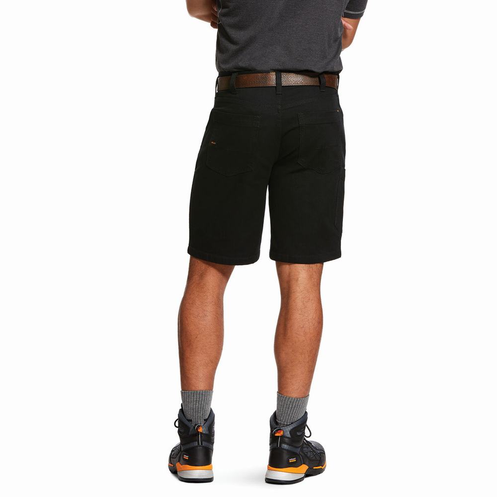 Black Ariat Rebar DuraStretch Made Tough Men's Pants | HOGI08314