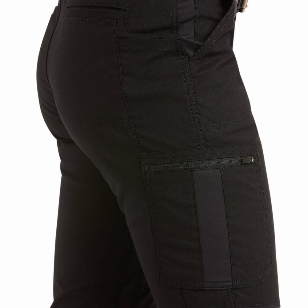 Black Ariat Rebar DuraStretch Ripstop Cargo Leg Women's Pants | VFXW90257