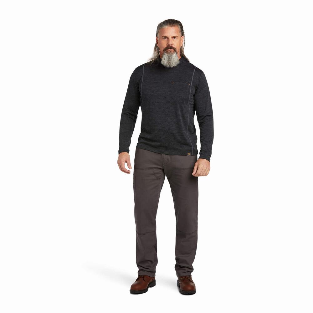 Black Ariat Rebar Evolution Sun Men's Tops | XPWI36715